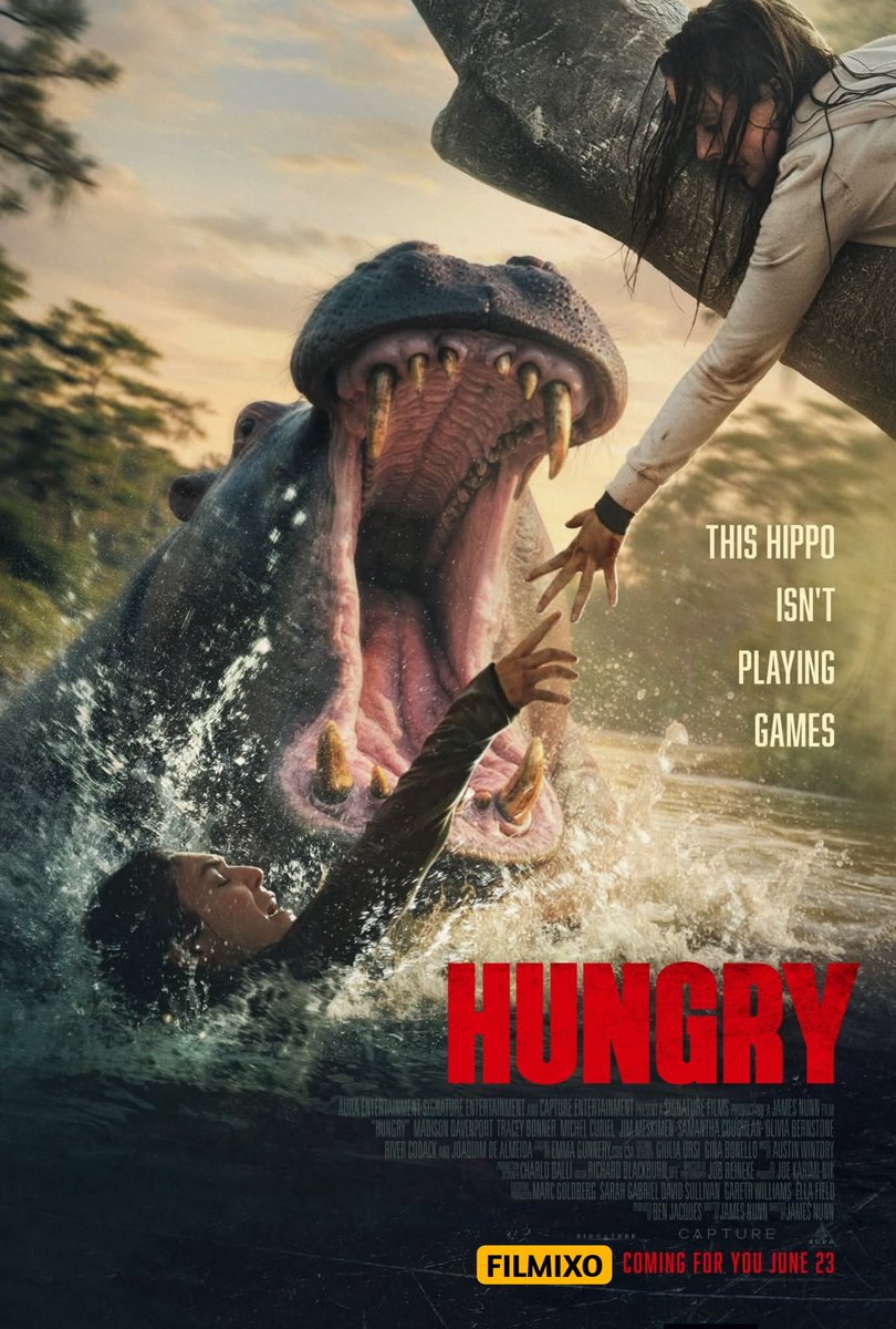 filmixo1's tweet image. Childhood games turn deadly! 🦛🩸 HUNGRY, the unofficial Hungry Hungry Hippos horror movie, hits screens June 23. Tourists vs. a ravenous predator in the Louisiana bayou. Who survives?

Read the full audit on...🔗 [filmixo.vercel.app]

#HungryMovie #Horror #Survival #June23