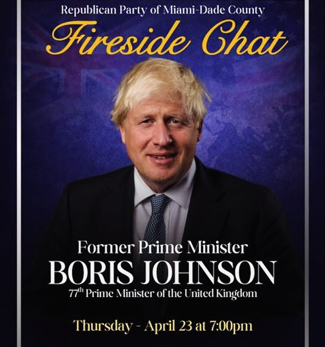 Connell_LLC's tweet image. Looking forward to being at a @MiamiDadeGOP "Fireside Chat" this week with former UK Prime Minister @BorisJohnson. #Brexit
