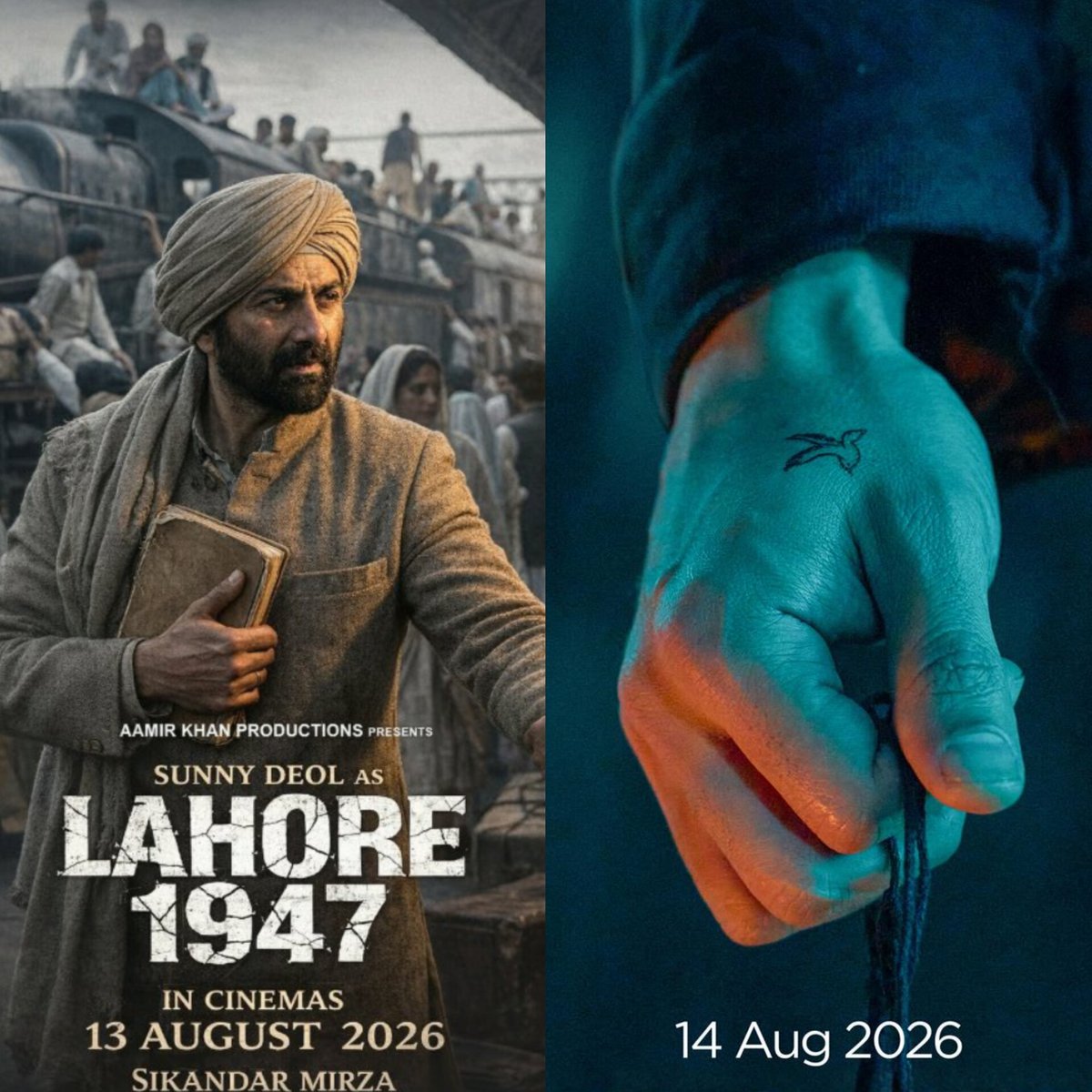 FantasyAfsane's tweet image. #IndependenceDay weekend just turned into a box office warzone 🔥🎬

#SunnyDeol vs #EmraanHashmi as #Awarapan2 arrives on August 14, while #Lahore1947 sets up a massive clash. ⚔️💥

Two stars. Two different vibes. One huge battlefield. 🍿🔥
#DishaPatani #BoxOfficeClash #Bollywood