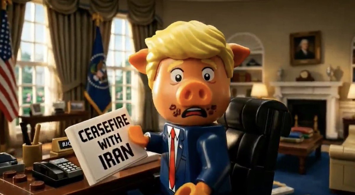 Sorry but the Iranian government’s LEGO depiction of Donald Trump is fucking frying me 🤣🤣🤣🤣