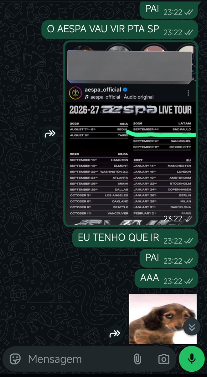 coffedoarda's tweet photo. momentos que eu descobri que o æspa vem pra são Paulo https://t.co/xM2NYHLm9j