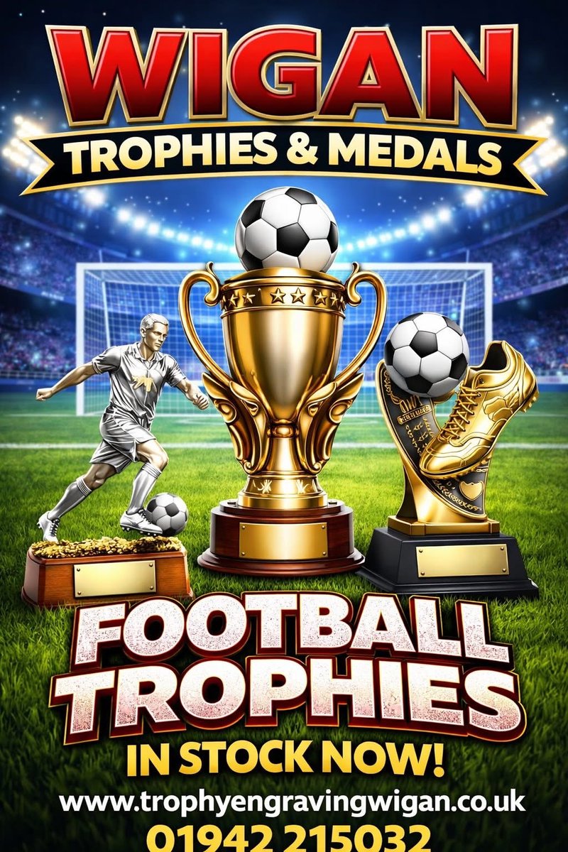 embroidered_uk's tweet image. Football trophies, medals, engraved plaques, printed team centres, Pemberton Wigan, see our brochure link trendsettingtrophies.co.uk/football/ #presentations #wigan