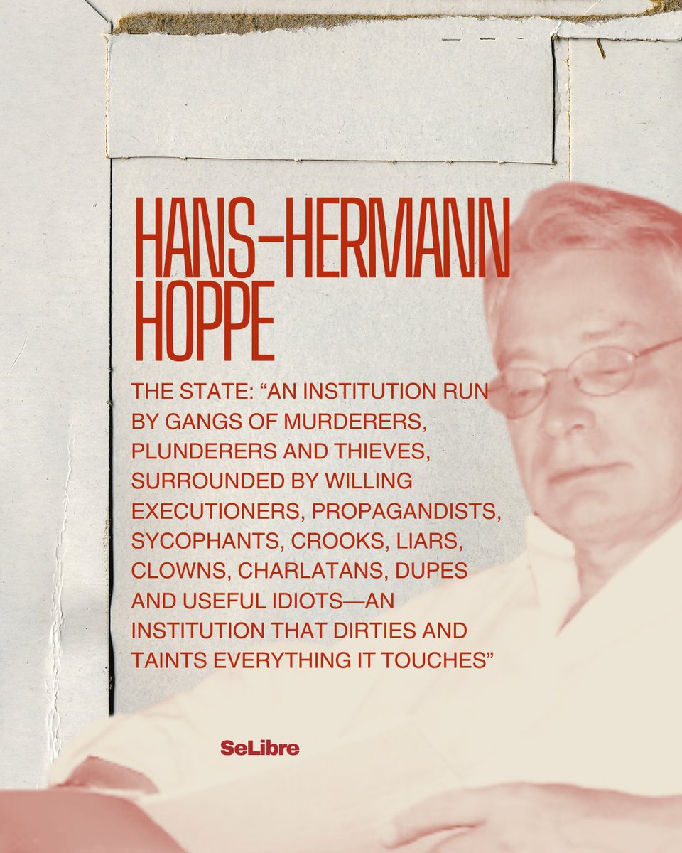 Guate_Libre_'s tweet photo. The State, an institution that dirties and taints everything it touches

Hans-Hermann Hoppe💯 https://t.co/kdSWFP2lgq