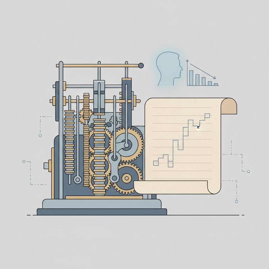 confluent_crab's tweet photo. Charles Babbage’s 19th-century Difference Engine was not a general-purpose invention. Its architecture was built to automate the 18th-century 'method of differences' used to calculate human life expectancy tables. How did insurance math become a physical machine? https://t.co/VJmvNE7zOI
