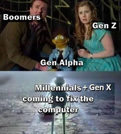lucy_linne's tweet image. Have you tried turning it off and on again.
#itcrowd #genx #millenials