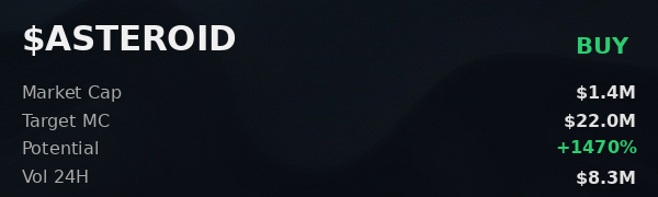 yuuzx12's tweet image. $ASTEROID 👀 just ran it on @iScanLive and got $22.0M projection, recommends buy  

 #Solana #Memecoin #Crypto #Degen #PumpFun #AlphaCalls #SolanaMemeCoin