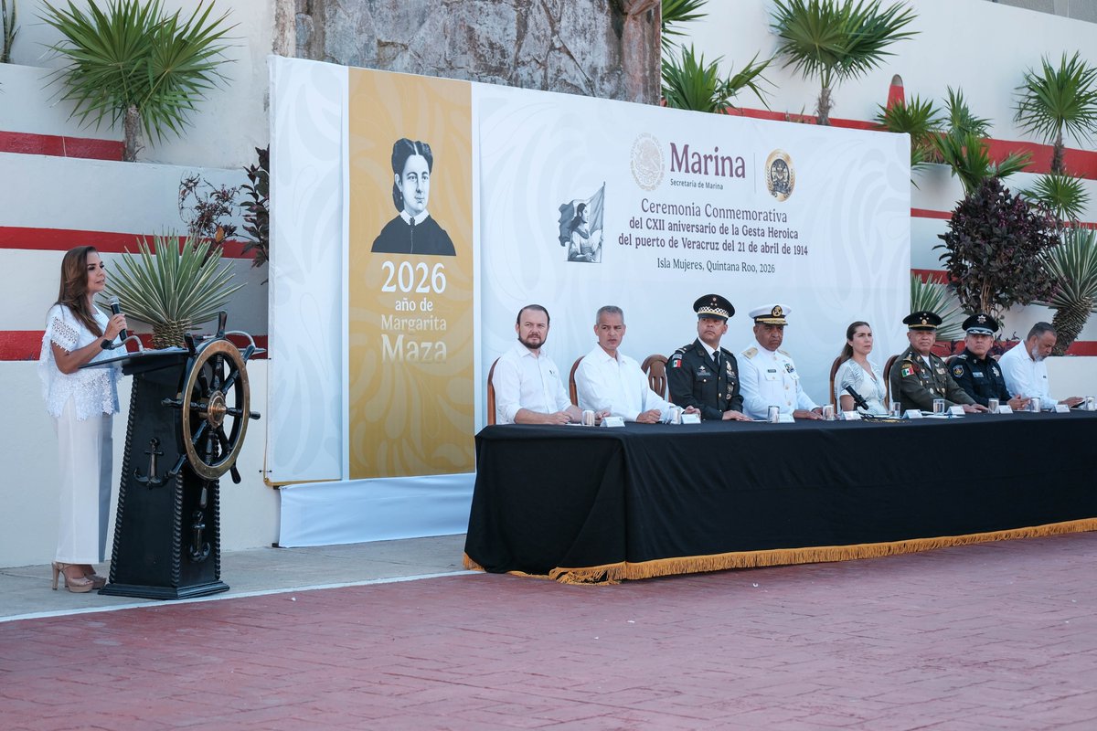 Conmemoramos el CXI Aniversario de la Heroica Defensa del Puerto de Veracruz de 1914, cuando cadetes, marinos y ciudadanos defendieron nuestra soberanía ante una invasión extranjera 🇲🇽. 

Recordar esta gesta es honrar su valentía y reafirmar que México se construye con dignidad,