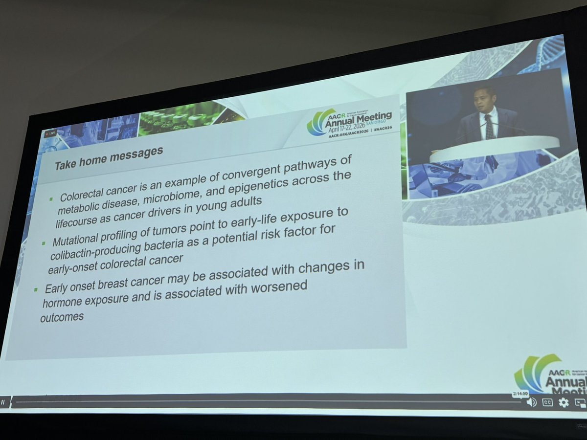 ARosen380's tweet photo. Take home points from the @AACR Early-Onset Cancer plenary session!
#AACR26 #AACRSSP https://t.co/SWmbbbT4Fg