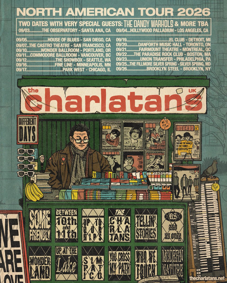 Tim_Burgess's tweet photo. A chance to win a pair of tickets to your gig of choice on our North American tour in September. One winner for each show  

Quote tweet this post and say which city you’d like to come and see us in.

Winners announced at 09:30am Pacific Time tomorrow 

See you sooon 🇨🇦🇺🇸 https://t.co/6UBkMWCfA7