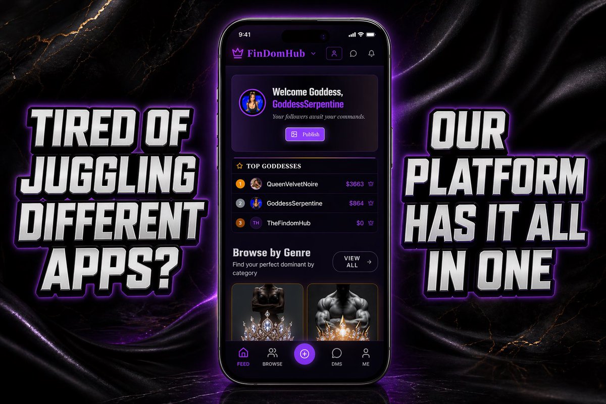 The_Findom_Hub's tweet photo. Attention dommes and subs‼️

No more juggling 5 apps! One hub for posting, draining, messages, subscriptions, pay to view content✅

Compete against other dommes in our weekly leaderboard🏅

Subs can compete to be in dommes  top 3 spenders🏅🥈🥉

Coming soon🚧

#findom #findomme https://t.co/X0JlxeIlYJ