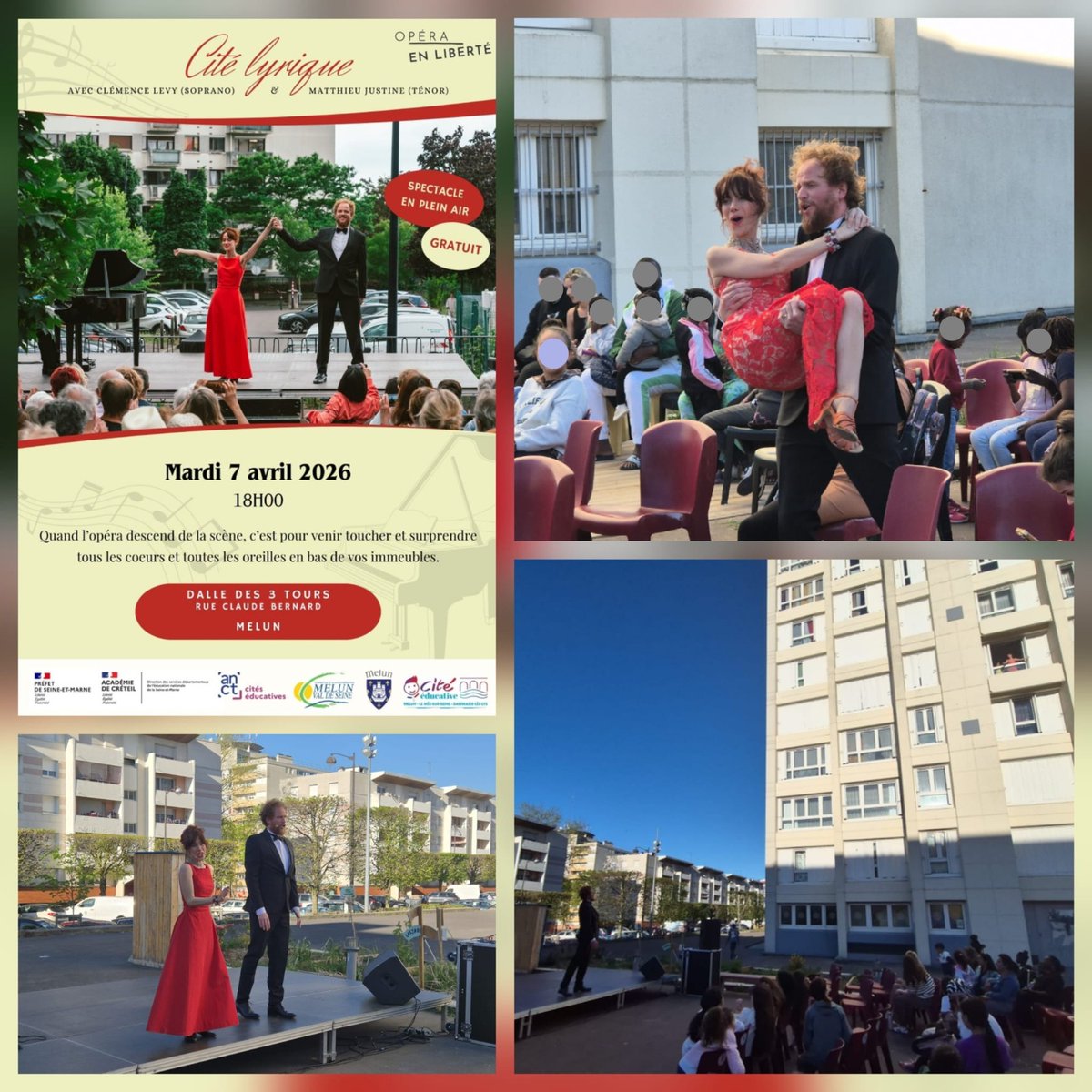 CitEducMLMD77's tweet photo. 🎭 «Les Cités en Opéra», un projet collectif sur l'année pour faire découvrir l’opéra dès le plus jeune âge.
🎶 Des « Cités lyriques » au pied des immeubles
👧 Ateliers en maternelle &amp; rencontres artistiques
🎭 Spectacle participatif « Prince et Limaces » les 16 &amp; 17 avril 26. https://t.co/3PMo3sBXDe