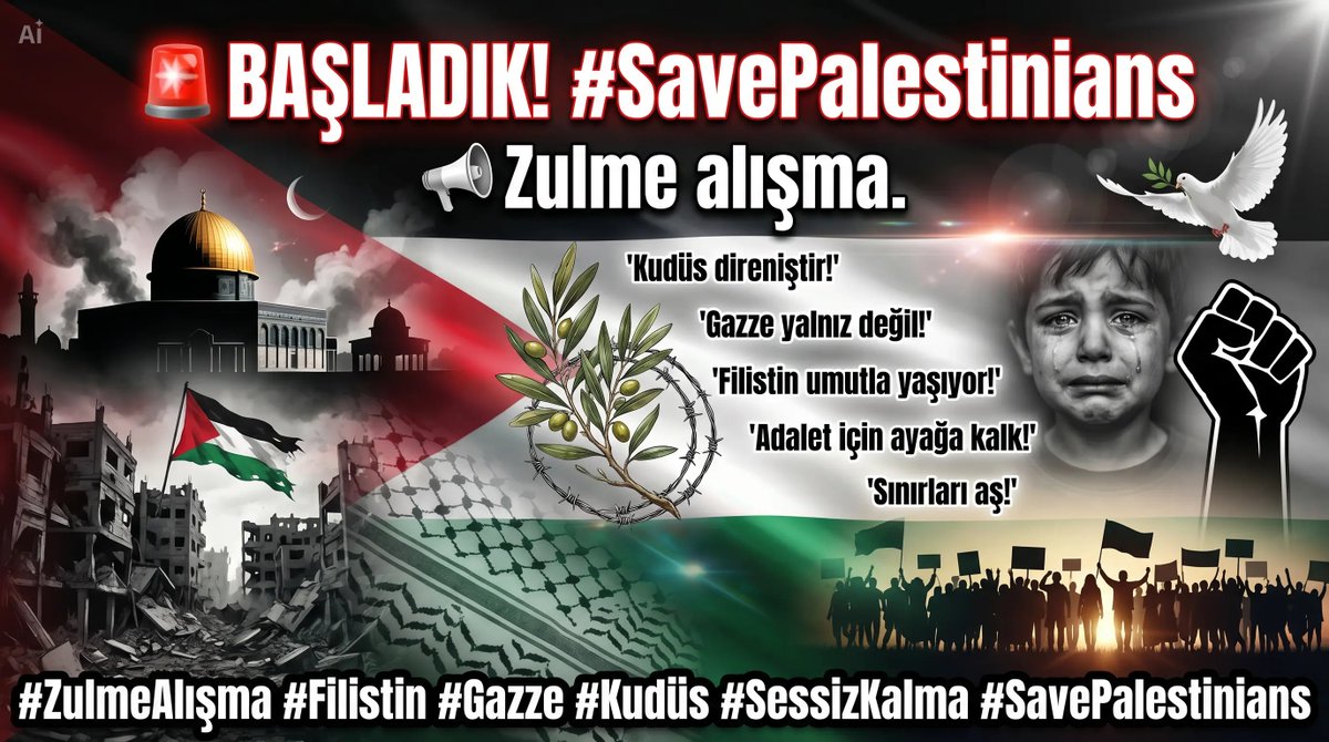 📢 Zulme alışma

Bu etiketin izaha ihtiyacı yok
Maksat belli, dert belli...

Haydi kardeşim.

📷 #SavePalestinians