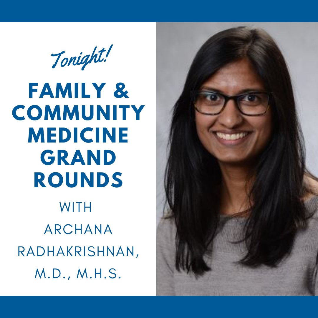 utswfamilymed's tweet image. Tonight at 6 pm! "Team cancer care delivery: where do you (primary care) fit in?" with speaker Archana Radhakrishnan, MD, MHS. You can access the link on our website landing page (link in bio).
#grandrounds #cancersurvivorship