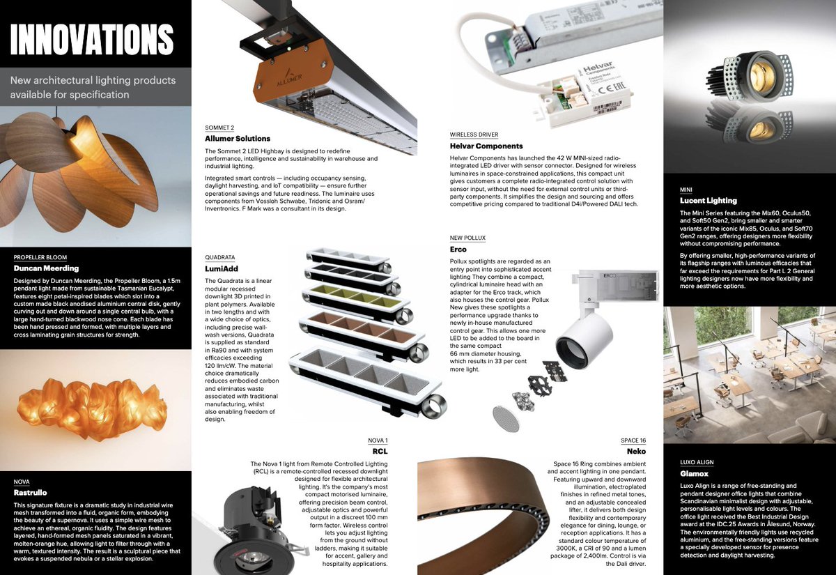 dlg_magazine's tweet image. ⭐️dlg Innovations!

Discover the latest in lighting innovations from our recent issue of designing lighting global (dlg) magazine.🔍

🔗issuu.com/designinglight…

#Lighting #LightingIndustry #Innovations #NewProducts #LightingDesign
