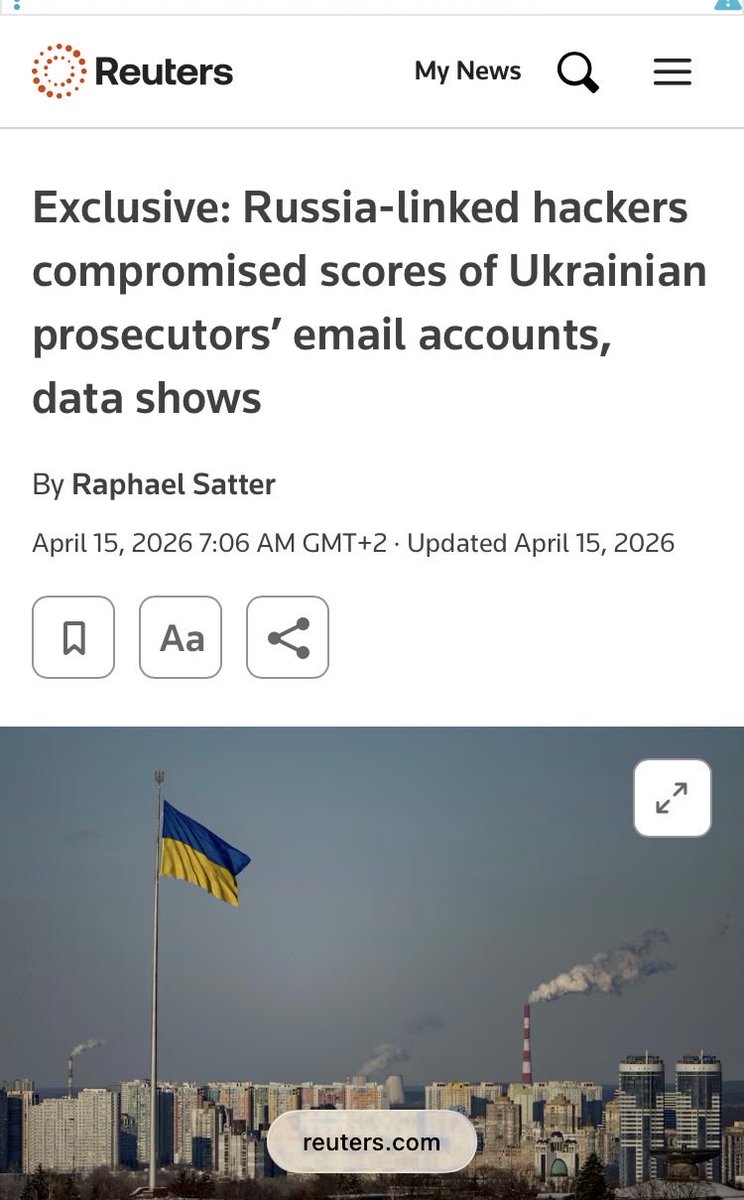 SFitchenko's tweet photo. News of a large-scale 🇷🇺 hack targeting the accounts of 🇺🇦 law enforcement and prosecutors went largely unnoticed due to the tragedy of the mass shooting in Kyiv. That said, the scale of the hack is staggering and remains unclear. What’s more, partners have also been affected. https://t.co/L2wjmYkgYF