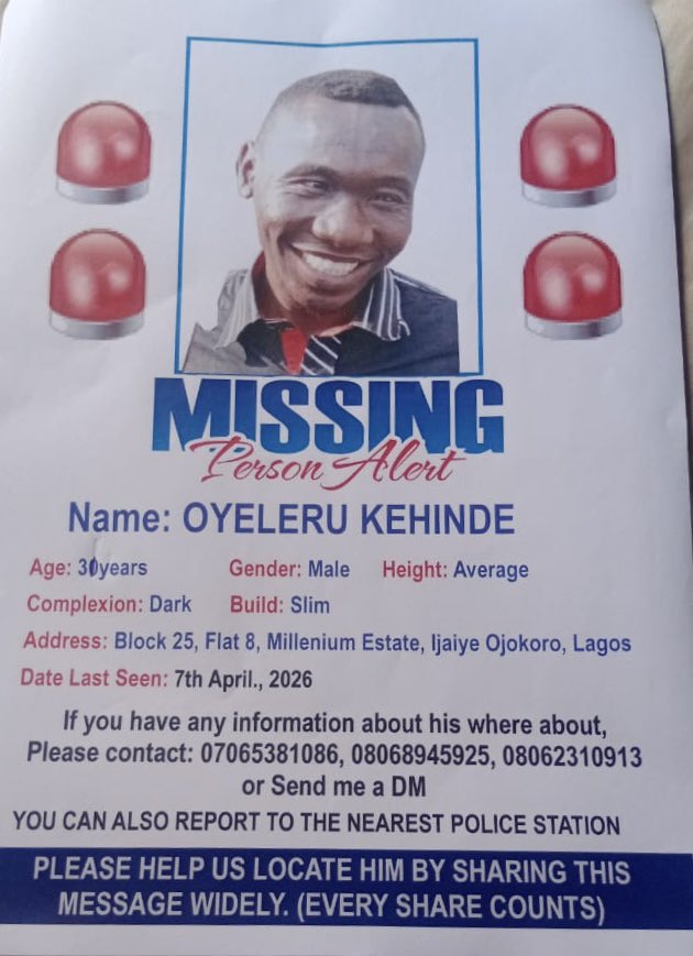 My brother Kenny has been missing for 20 days now! 

Haaa God Abeggggg 😭💔