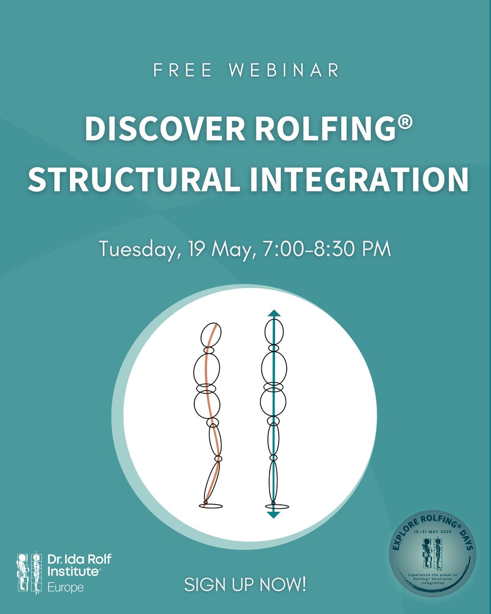 Curious about Rolfing® Structural Integration? Join our free Discover Rolfing webinar to learn more!
📅 EN: 19 May 2026 📅 DE: 9 June 2026
👉 rolfing.org/find-a-course?…
#ExploreRolfing #DiscoverRolfing