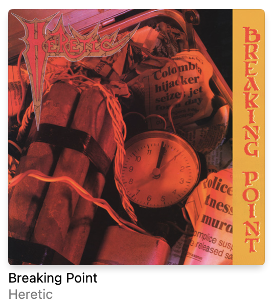 departure93170's tweet image. 子供の頃に買ったCDを久し振りに聴いて再ハマりしている。HERETICはMETALCHURCHの・・・といえば通じるか。#heretic #breakingpoint #metalchurch