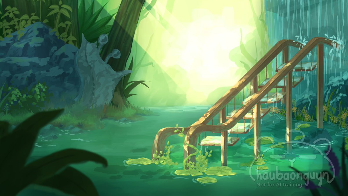 chaubaonguyn's tweet image. Background ~
I tried combining nature with a bit of architecture
#background #illustration #digitalpainting