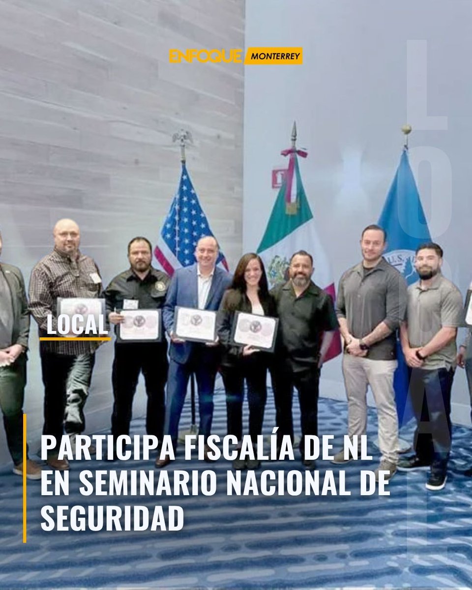 EnfoqueMty's tweet image. #Local | Participa Fiscalía de NL en seminario nacional de seguridad

Fiscalía de Nuevo León participa en seminario nacional para fortalecer prevención ante eventos internacionales.

🌐enfoquemonterrey.com.mx