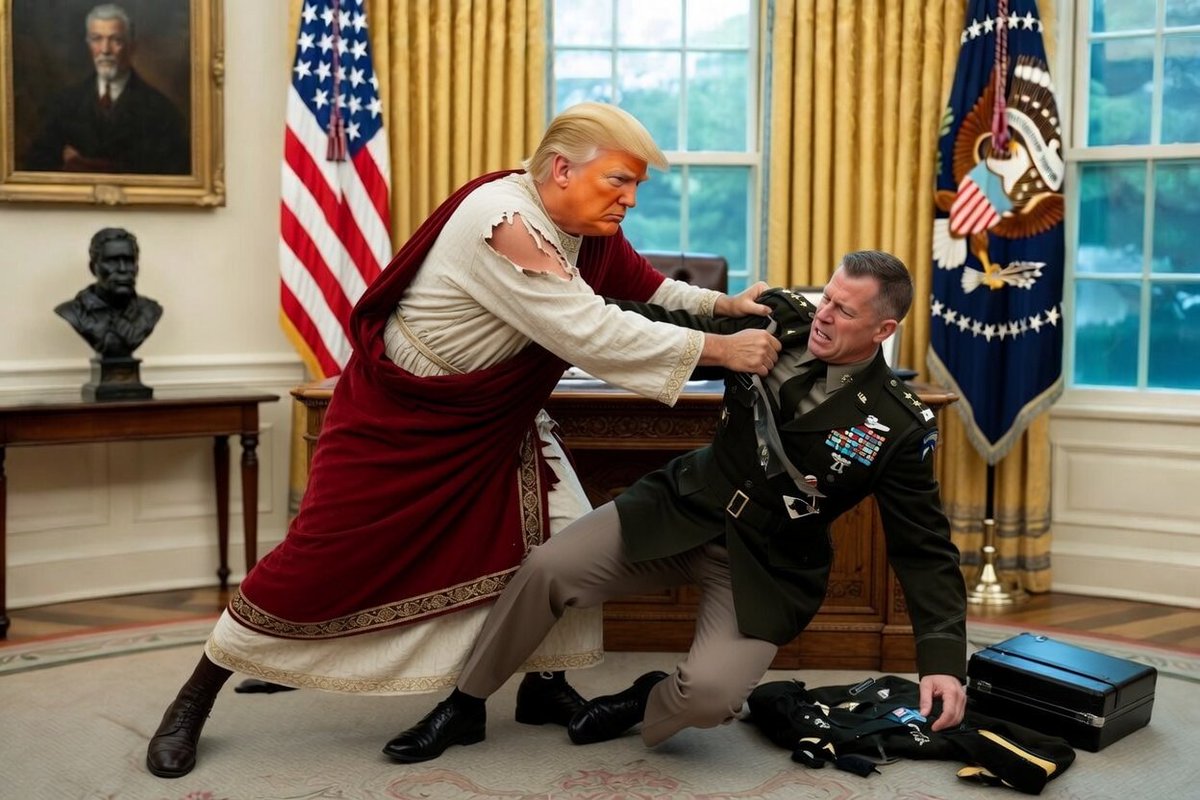 yelcat2's tweet image. Orange Jesus tried to fight the Joint Chiefs of Staff for the nuclear codes! OMG! #sarcasm