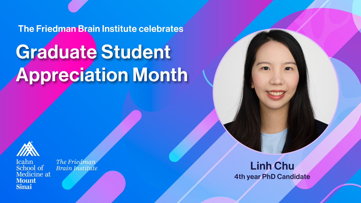 SinaiBrain's tweet image. ⭐️April is #GraduateStudentAppreciation Month!📷JOIN us in CELEBRATING the Yue Lab’s Linh Chu! Linh, currently a 4th-year PhD student in Biomedical Science, studies neuroprotective mechanisms of #Parkinsons using gene regulatory network modeling &amp;amp; stem cell–based approaches.✨🎉