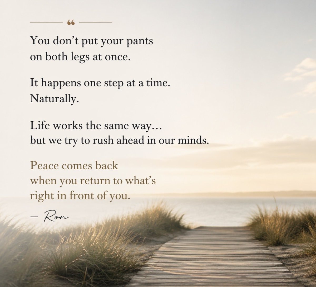 RonBakerAuthor's tweet image. One leg at a time, One moment at a time! #presence #awareness #mindfullness
 #COMINGHOME