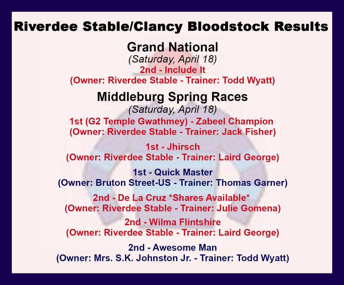 Riverdee Stable/Clancy Bloodstock tweet media