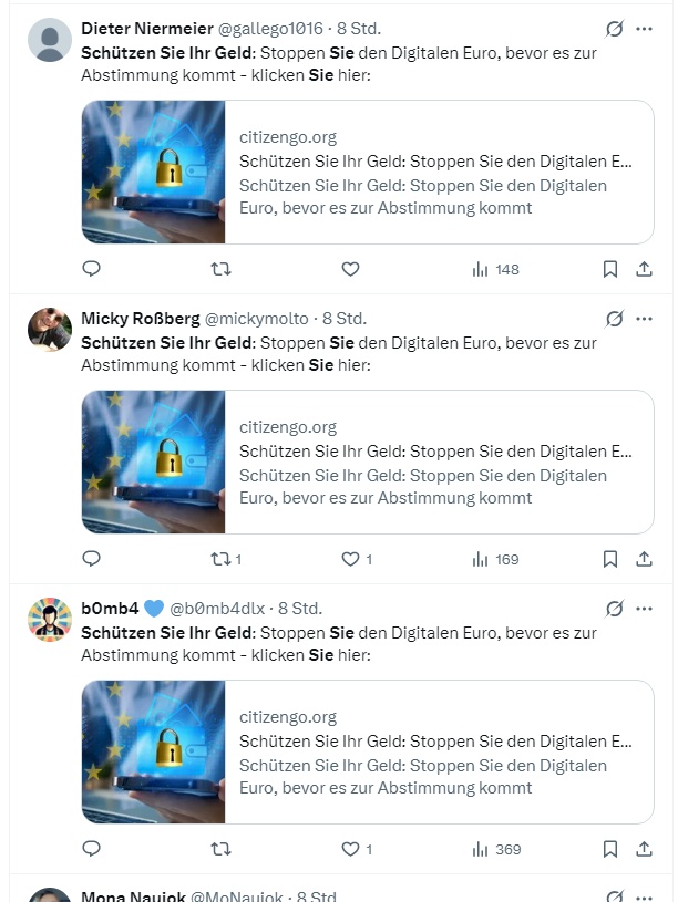 TuMirNix's tweet photo. LOL
Unter "Schützen Sie ihr Geld:" sind die rechten und #AfD-Bots so erfolgreich hyperaktiv, daß die verlinkte #CitizenGo-Seite down ist:
503 Service Unavailable 
DDoS-Attacke zu Fuß. 😂 https://t.co/NfIhY3hSVH