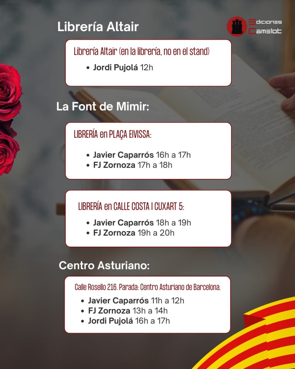 edcamelot's tweet photo. No te pierdas esta oportunidad de llevarte tu libro dedicado y compartir la magia de Sant Jordi con nosotros.

Si no puedes venir a Barcelona, recuerda que puedes conseguir todos nuestros títulos en: 👇
https://t.co/QTi1SvkXe1

#SantJordi2026 #DíaDelLibro #BarcelonaCultural https://t.co/8InGBI3P5F