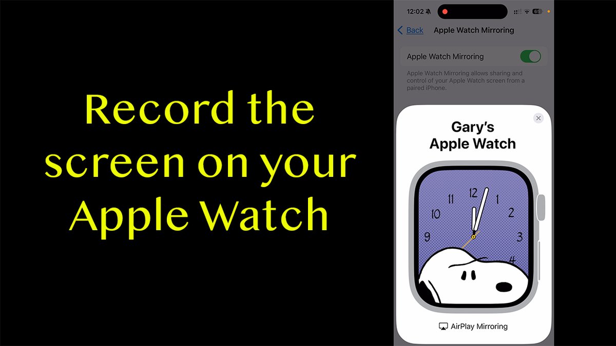 garyschwartz's tweet image. Want to record the screen on you Apple Watch, here's a video I made to show you how 
youtu.be/VEG1HuAV54M 
#AppleWatch #iPhone #screenrecording #Apple @Apple