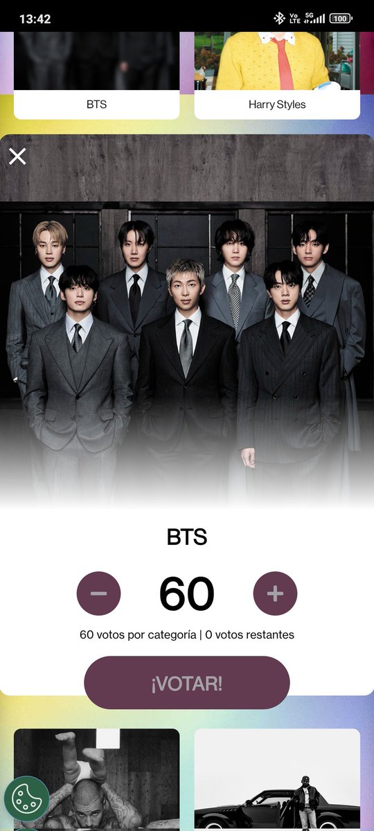 MariaJesusGY's tweet photo. @onlyARMYclvote @bts_bighit Votos listos en mis 3 cuentas 🫡💜 https://t.co/UYbd7TsKvy