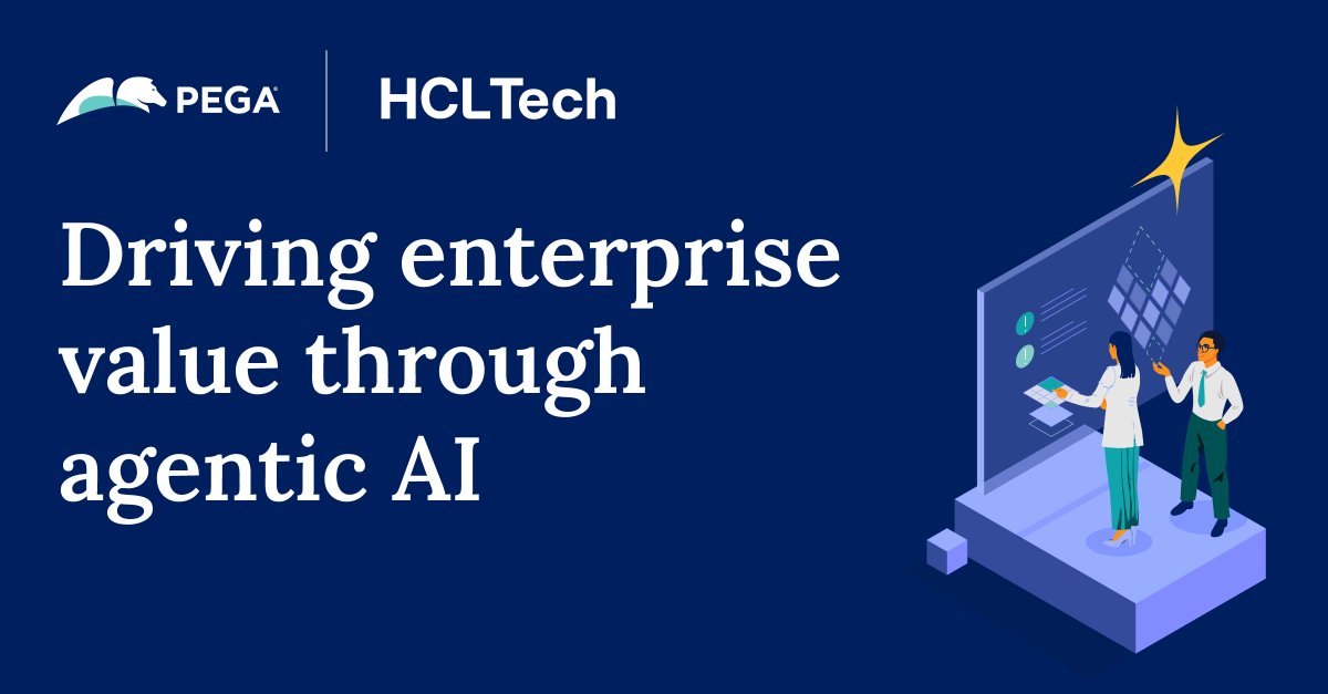 pega's tweet image. The next frontier is agentic AI - where automation thinks, learns, and acts without waiting for a human prompt. From legacy modernization to autonomous payments, the Pega and HCLTech partnership is making it real. 

See what’s possible: pe.ga/488Esdy
#AgenticAI
