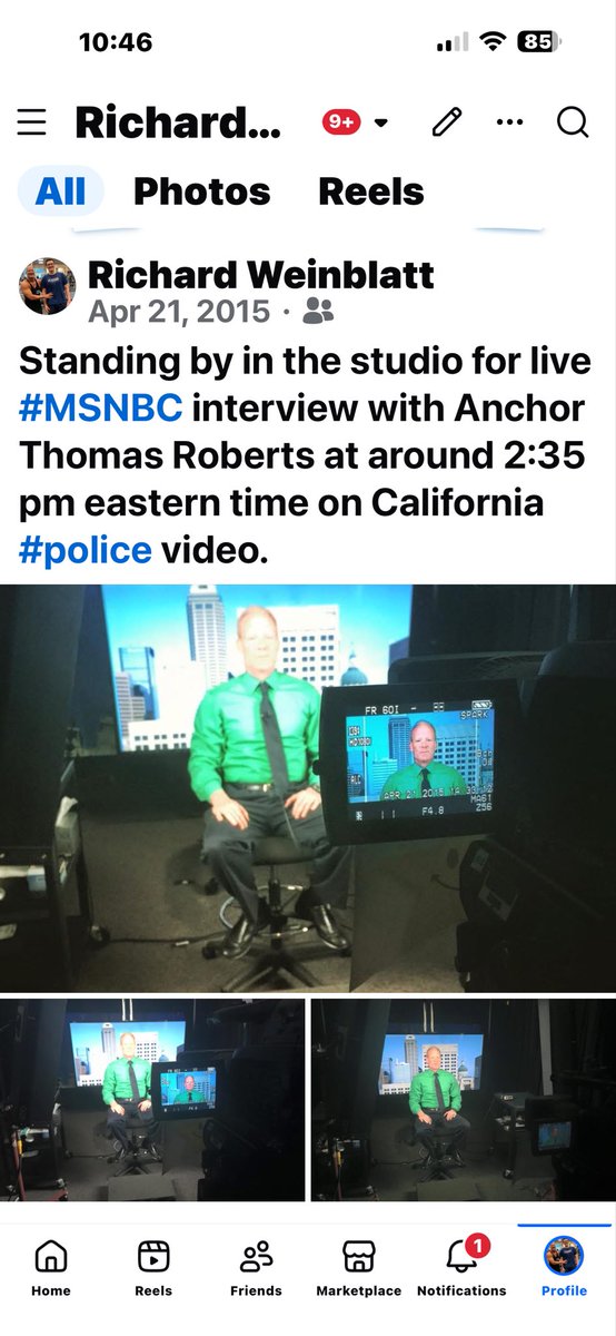 DrWeinblatt's tweet image. BTS: On this day in 2015, Behind the Scenes of an #MSNBC live in studio interview with anchor Thomas Roberts on California #police video.