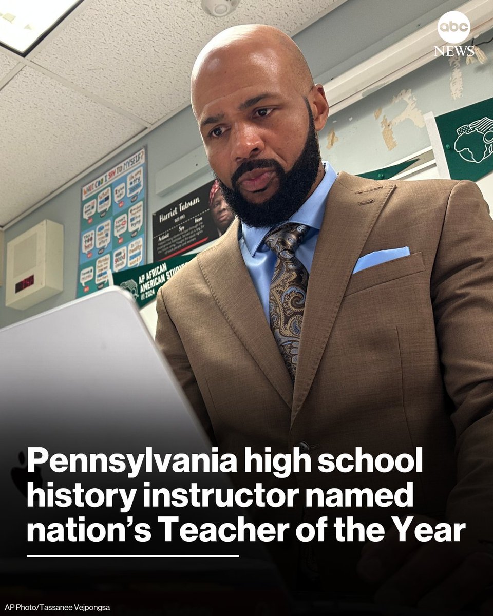 A high school history teacher in Pennsylvania who helps students look inward to find their strengths and outward to find community inside and outside the classroom has been named the 2026 National Teacher of the Year. abcnews.link/012ityH