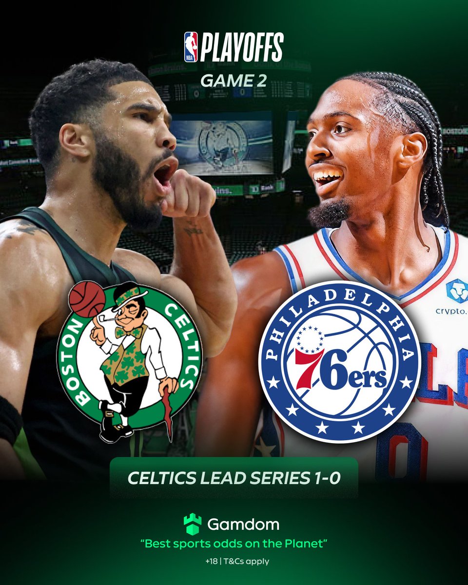 gamdomsport's tweet image. #Celtics looked every bit like a title favorite, dominating when the moment called for it ☘️

The #76ers need a spark from someone to stay alive in this matchup. 

Game 2 in TD Garden makes that a tall task. 👀