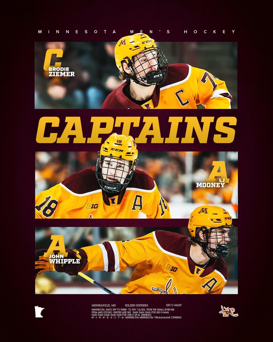 𝗧𝗵𝗲 𝗹𝗲𝘁𝘁𝗲𝗿𝘀 𝗰𝗮𝗿𝗿𝘆 𝘁𝗿𝗮𝗱𝗶𝘁𝗶𝗼𝗻, 𝗮𝗰𝗰𝗼𝘂𝗻𝘁𝗮𝗯𝗶𝗹𝗶𝘁𝘆, 𝗮𝗻𝗱 𝘁𝗿𝘂𝘀𝘁.
Introducing the 2026-27 leadership group.

C - Brodie Ziemer
A - LJ Mooney
A - John Whipple

#PrideOnIce