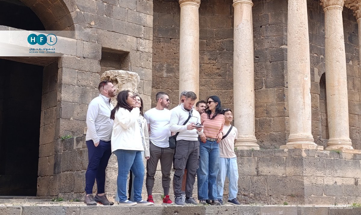 QalaatAlMudiq's tweet image. #Syria: foreign tourists enjoying Bosra (E. #Daraa).