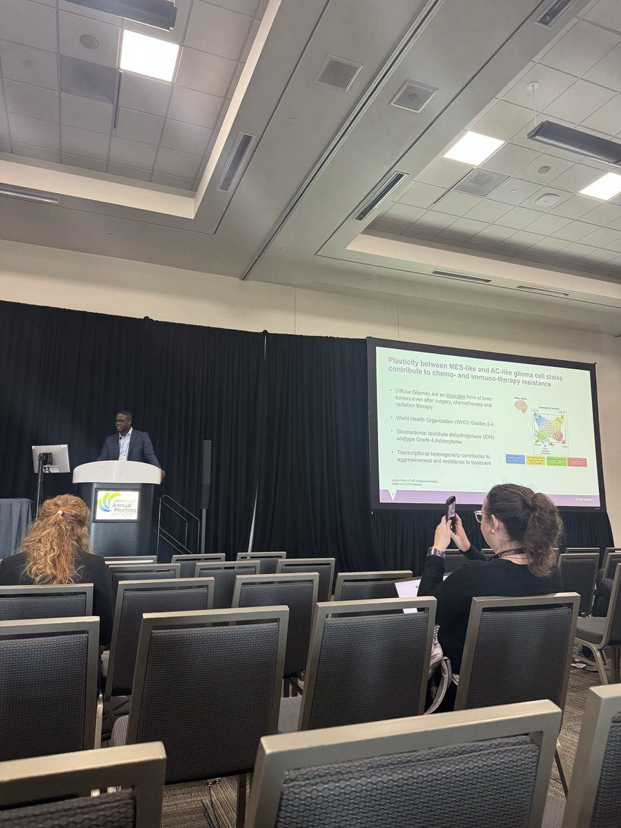 ChibaEne_MDPhD's tweet photo. First succeesful Lab showing at AACR 2026, an oral presentation on translating spatial multiomics discoveries into better treatments for gliomas and a poster on FLASH radiotherapy for gliomas. Grateful for an amazing team and supportive collaborators @UTMDAnderson  @txbraintrust https://t.co/LkTyj7Ycyd