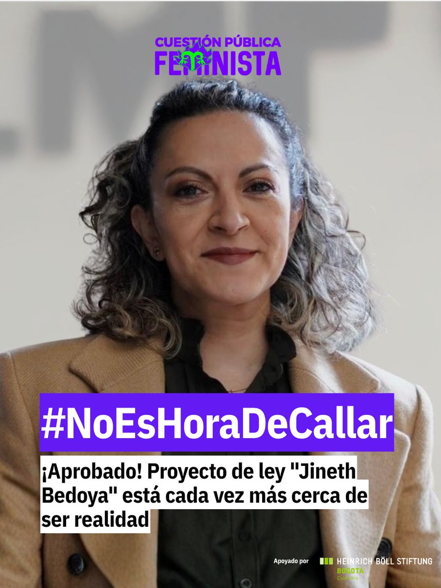 #NoEsHoraDeCallar | La Comisión Tercera del Senado aprobó este martes en su tercer debate el proyecto de ley "Jineth Bedoya". Con esto, la iniciativa que busca combatir la violencia institucional y prevenir la revictimización de mujeres en Colombia quedó a un paso de convertirse