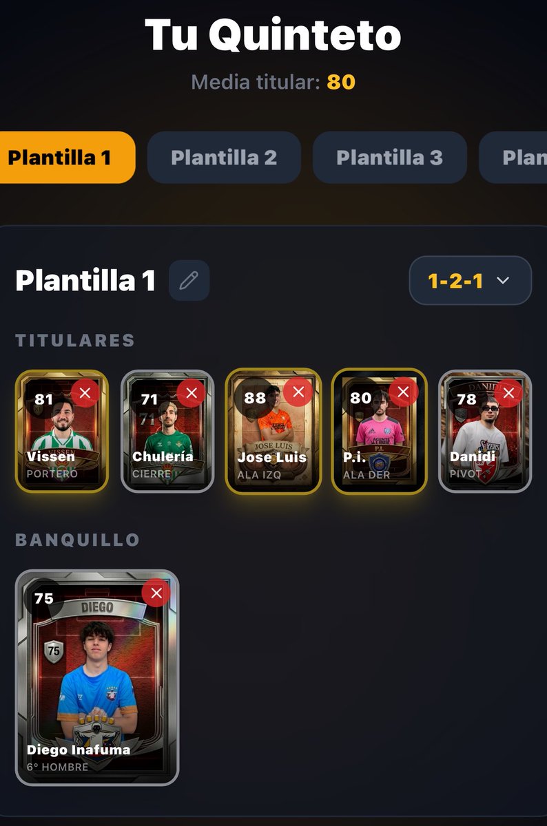 que os parece mi plantilla chicos🙏🏻