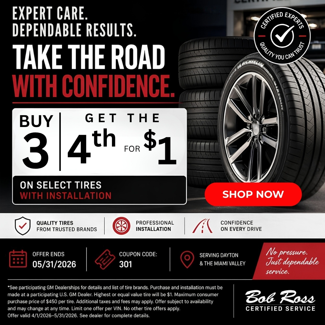 BobRossAuto's tweet image. At Bob Ross Certified Service, buy 3 select tires, get the 4th for $1! No pressure, just great savings. Schedule now! ➡️ ow.ly/QmyR50YNyQV 

#DaytonOhio #MiamiValley #AutoService #TireDeal #CarCare #Buick #GMC #MercedesBenz #OhioCars #CarMaintenance #BobRossAutoGroup