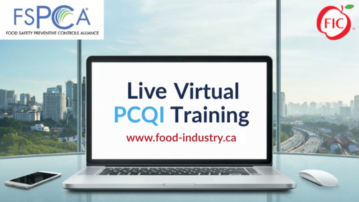 FICTraining's tweet image. Upcoming live virtual PCQI v2.0 Training Online (with certificate) – April 29–May 1, 2026

Registration: food-industry.ca/pcqi-training

#pcqitraining #FSMA #FoodManufacturing