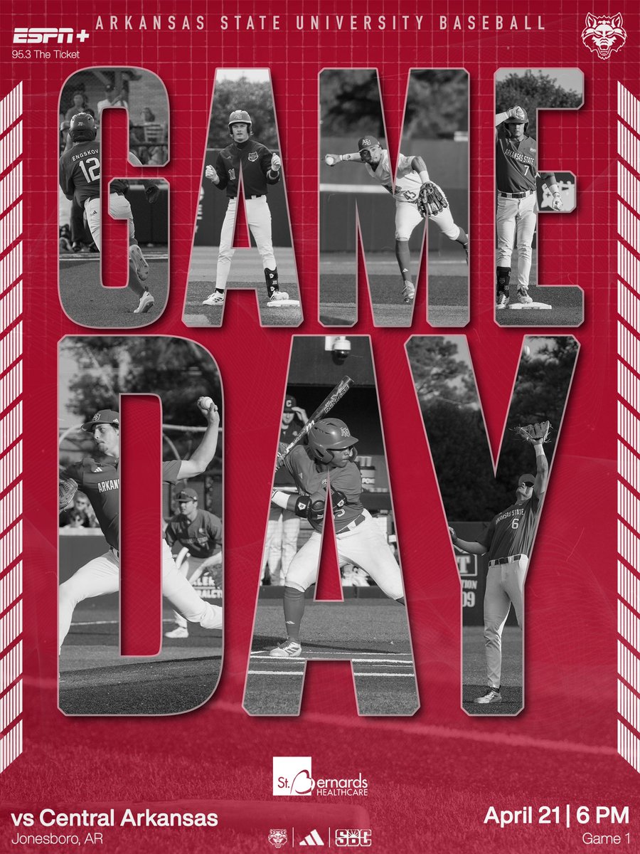 AStateBaseball's tweet image. Bark at the Park 📣🐶

🆚Central Arkansas
⏰6:00 PM
📺 bit.ly/3QRZBTf
📻bit.ly/48gxTWp
📊bit.ly/343bkD2

#WolvesUp