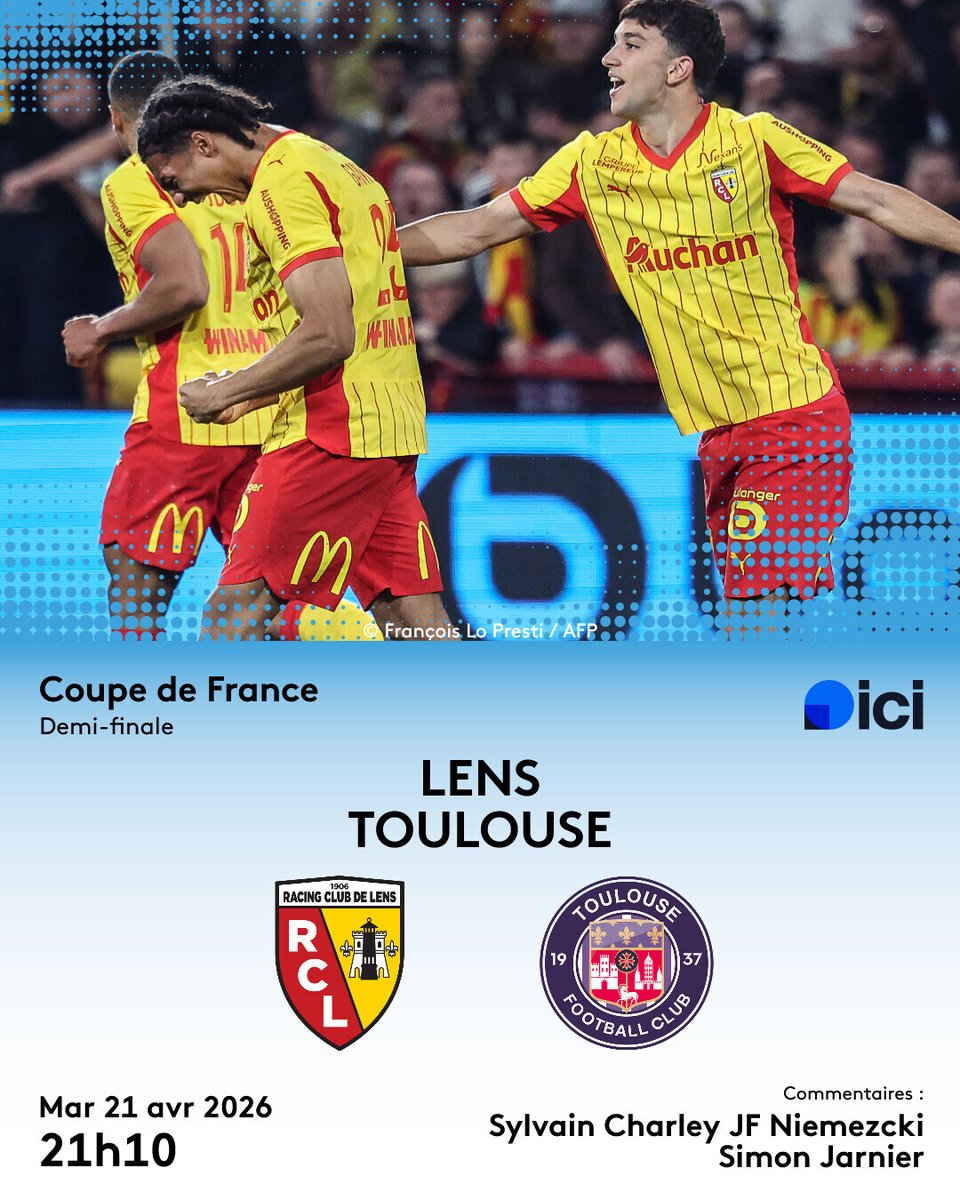 ici_nord's tweet photo. DIRECT - Coupe de France : vivez la demi-finale entre Lens et Toulouse sur Ici Nord ⚽

💪 Les Sang et Or rêvent du Stade de France, 28 ans après ➡️ https://t.co/R9lWV1CdKd

☎️ #RCLTFC, c'est avec vous au 03 20 55 89 89

#FBSport https://t.co/xIsWTMuHOx