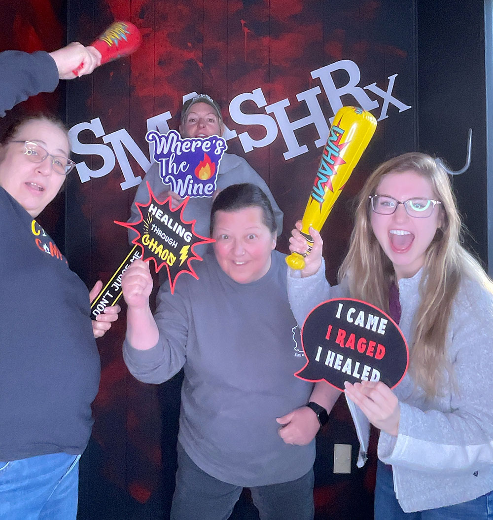 Our Southern Maryland employee-owners were able to relieve some stress together at SmashRX in their rage room. Shout out to Heather Woodward, who coordinated this event for everyone! #DCSCorp
