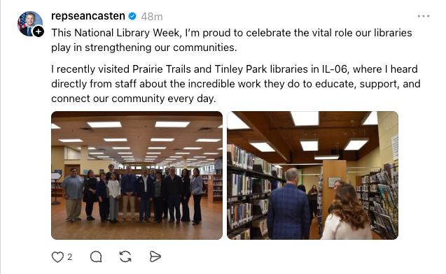 EveryLibrary's tweet image. See what happens when library supporters get elected to office?

This could be you!

We made it easy for library supporters to run for office at ReadLeadRun.org

#NationalLibraryWeek #library #libraries #librarianship #Read #Reading