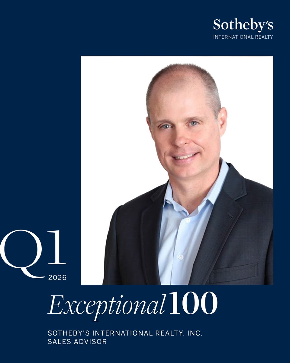 robertcallanjr's tweet photo. What a start to 2026! I'm honored to be named one of @sothebysrealty Q1 Exceptional 100 Sales Advisors company-wide, a national recognition I don't take lightly. None of it happens without the clients who trust us with their homes. Thank you! 
#SanFrancisco #LuxuryRealEstate https://t.co/LdJrhkXEOu