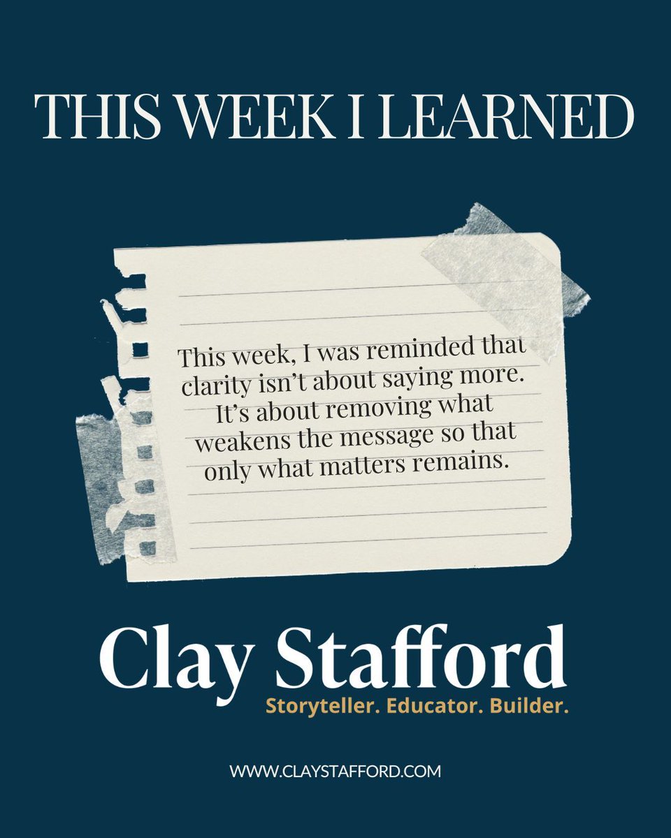 ClayStafford's tweet image. What did you learn this week? 

#writinginsights #alwayslearning #amwriting