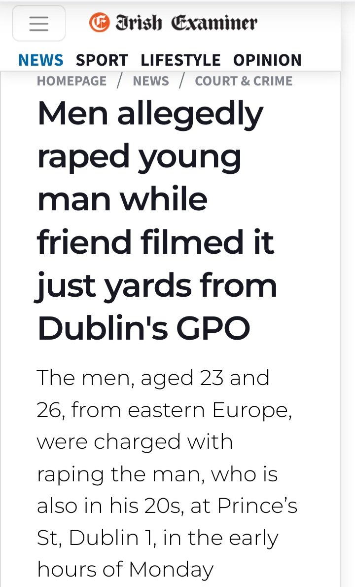 's tweet image. Another problem we didn't have in old "backwards" Ireland was men and women getting raped on our streets in broad daylight.

#HowIrelandWorks 
#EUBenefits 
#MigrantCrime 
#Unvetted 
#IrelandisFull